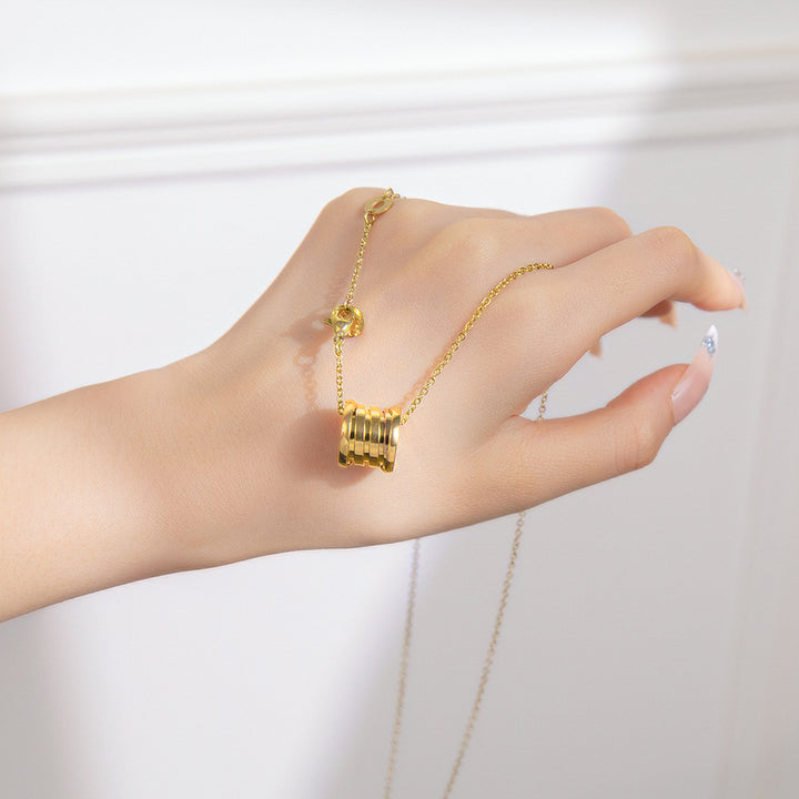 Gold Orbit Ring Necklace