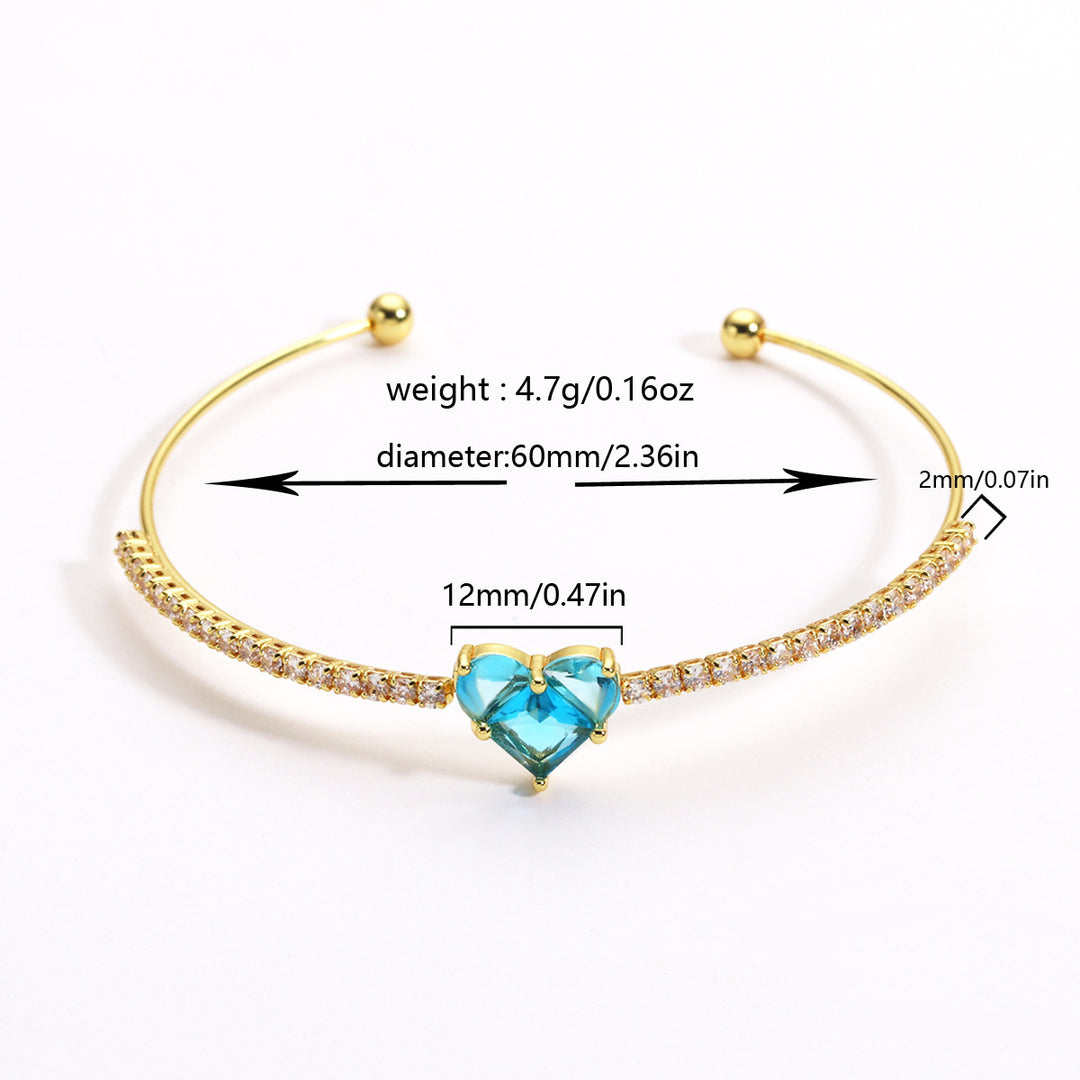 Heart of Love Crystal Cuff Bracelet