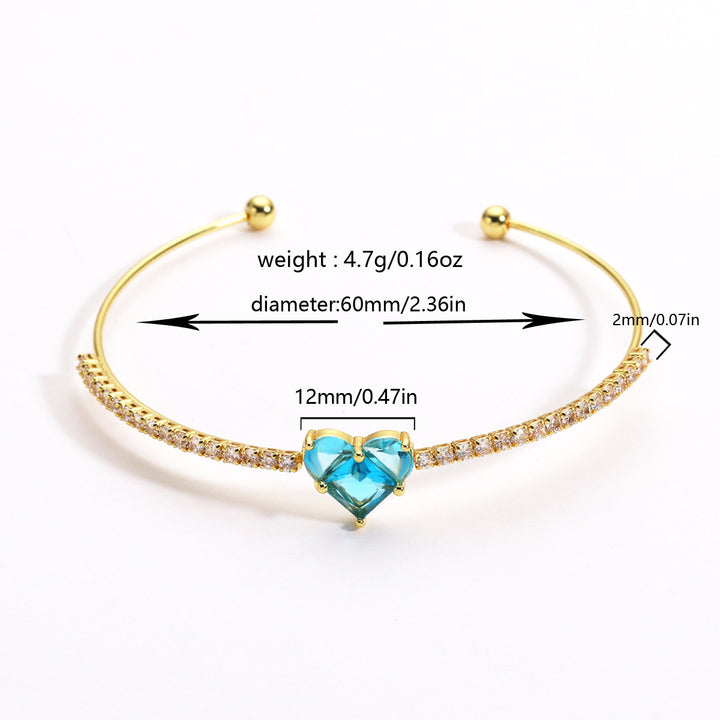 Heart of Love Crystal Cuff Bracelet