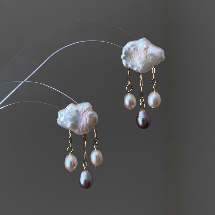 Pearl Cloud Drop Earrings