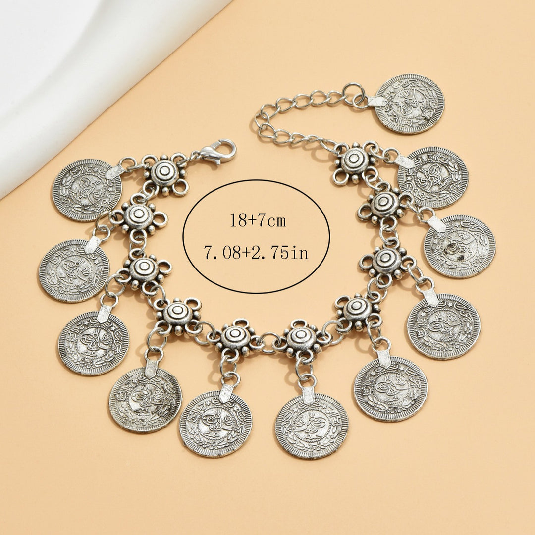 Vintage Medallion Charm Anklet