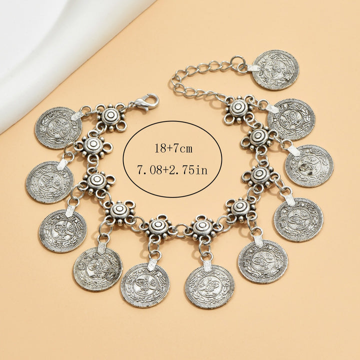 Vintage Medallion Charm Anklet
