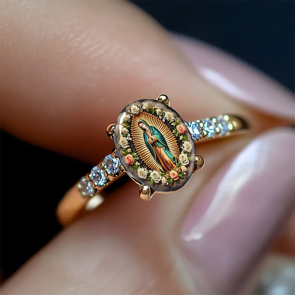 Sacred Rose Medallion Ring