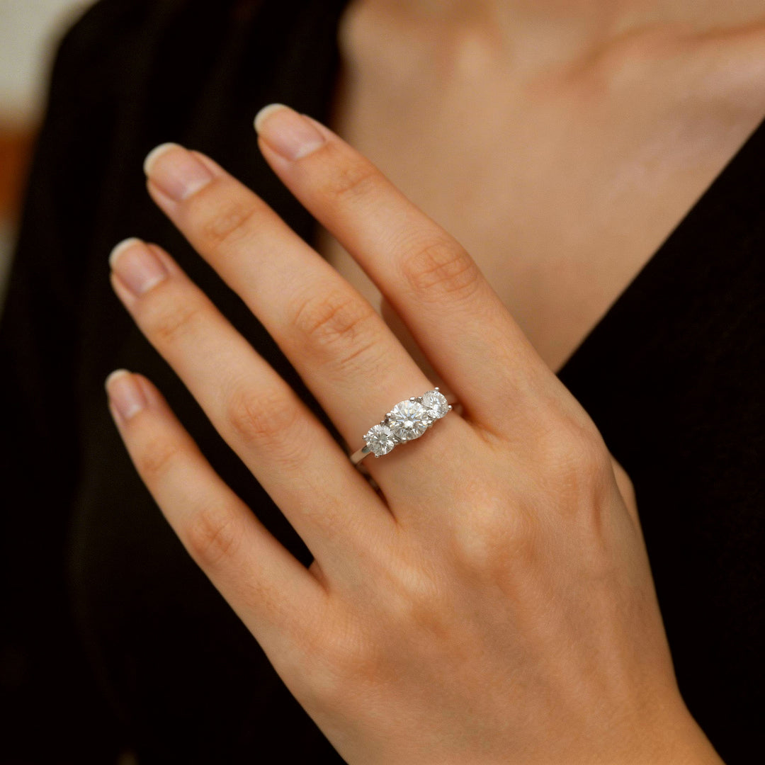 Three-Stone Round Zircon Ring