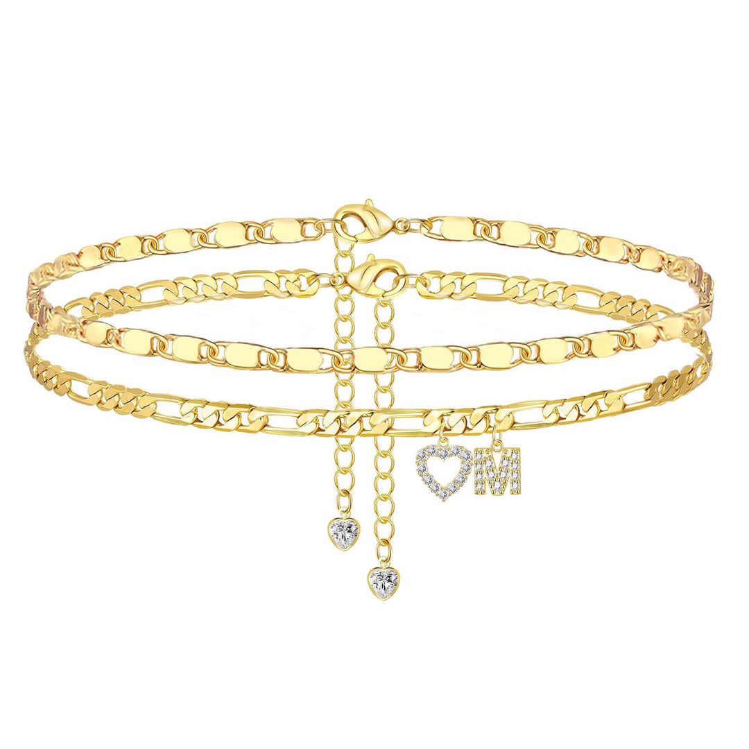 Layered Letter Anklet