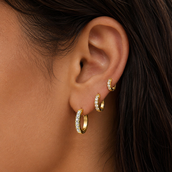 Pavé Zirconia Hoop Earrings