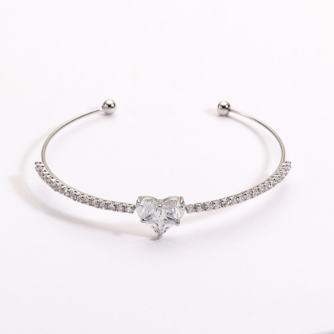 Heart of Love Crystal Cuff Bracelet