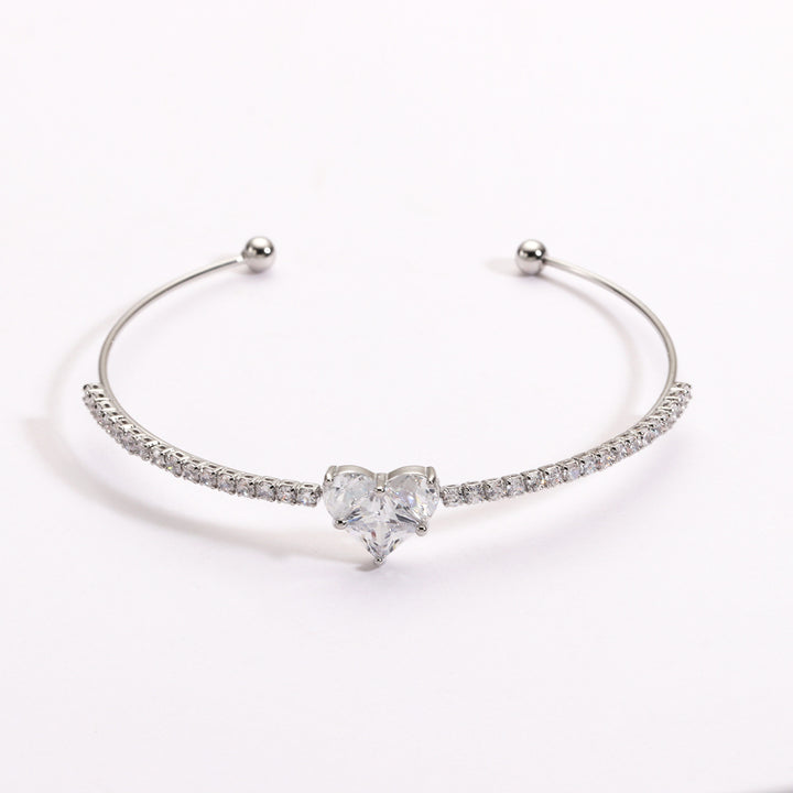 Heart of Love Crystal Cuff Bracelet