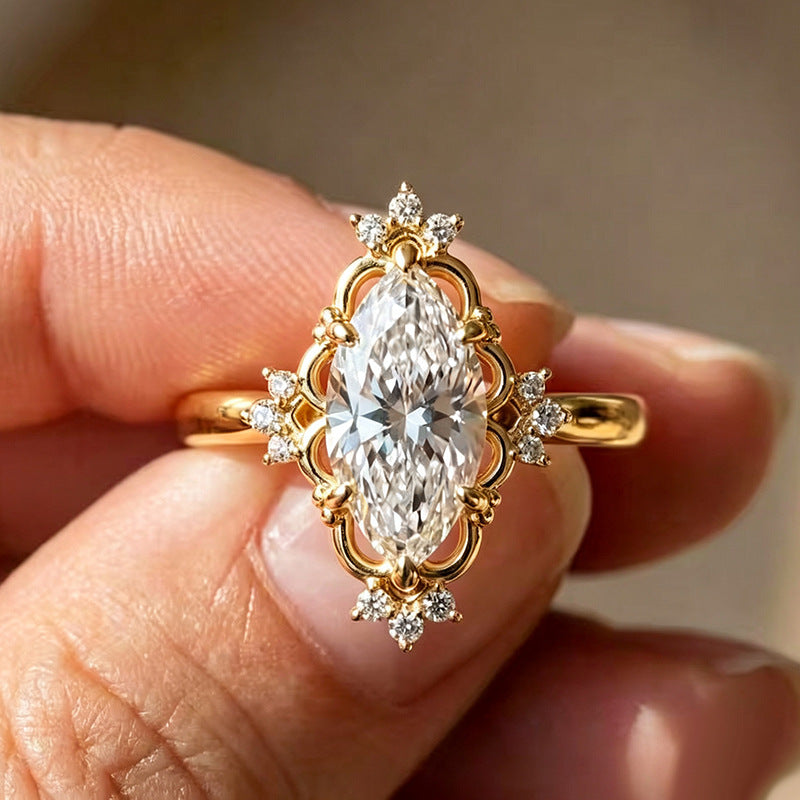 Regal Marquise Crown Ring