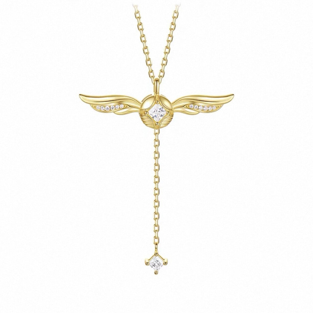 Aurelia Wing Motion Crystal Drop Necklace