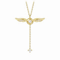 Aurelia Wing Motion Crystal Drop Necklace