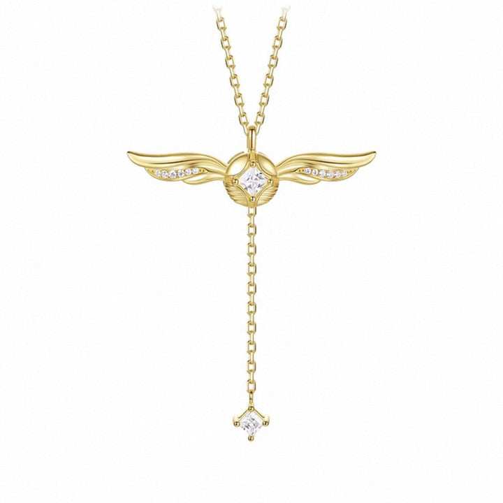 Aurelia Wing Motion Crystal Drop Necklace