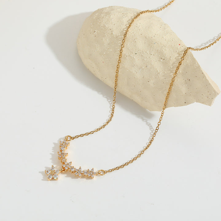Cubic Zirconia Flower Necklace