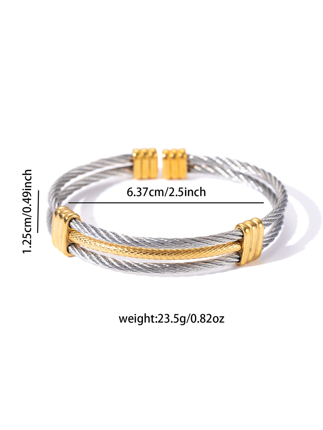 Stainless Steel Cable Cuff Bracelet