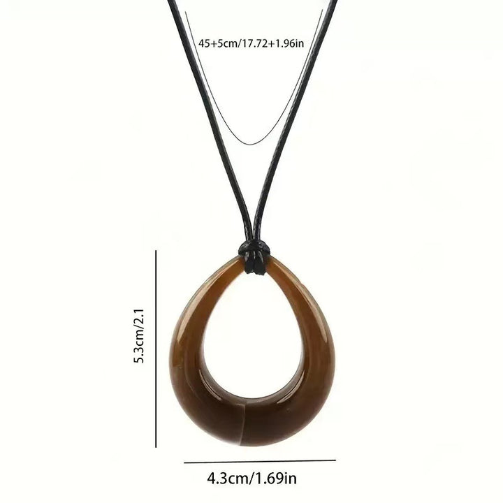 Hollow Teardrop Pendant Necklace