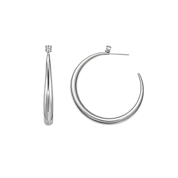 Sculptural Oval Hoop Earrings