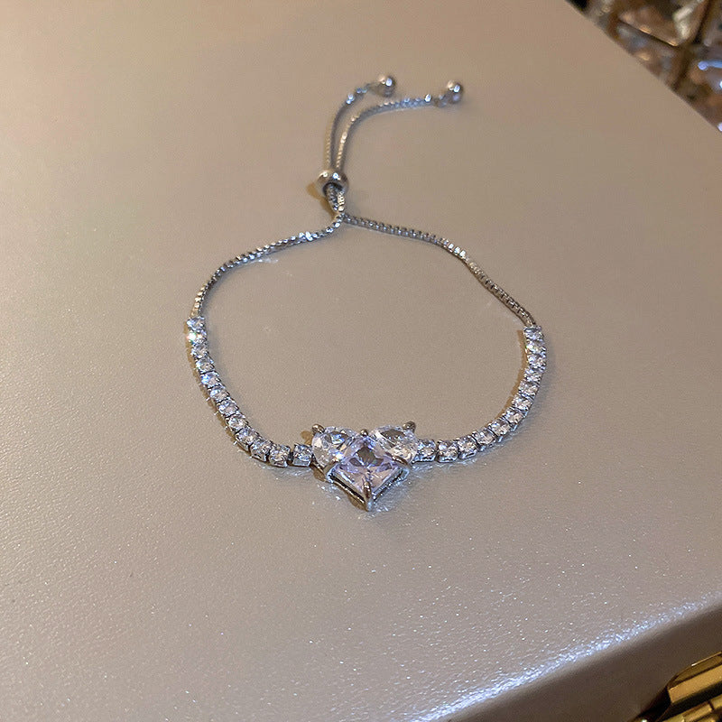 Dual Color Heart Zircon Bracelet