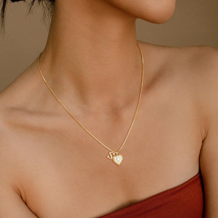 Initial Heart Pendant Necklace