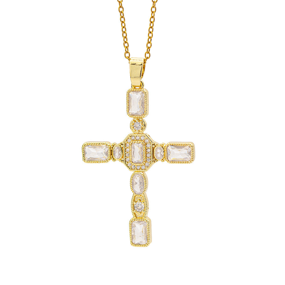 Crystal Cross Pendant Necklace