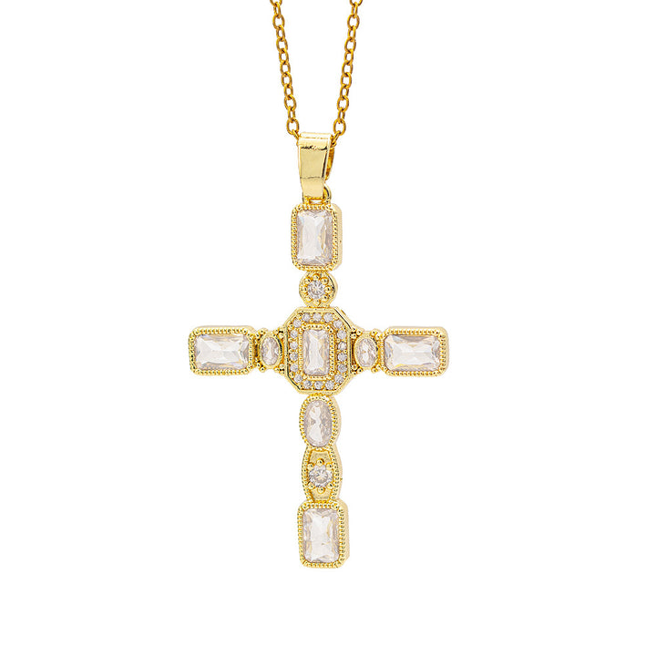 Crystal Cross Pendant Necklace