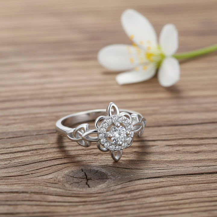 Eternal Celtic Knot Birthstone Ring