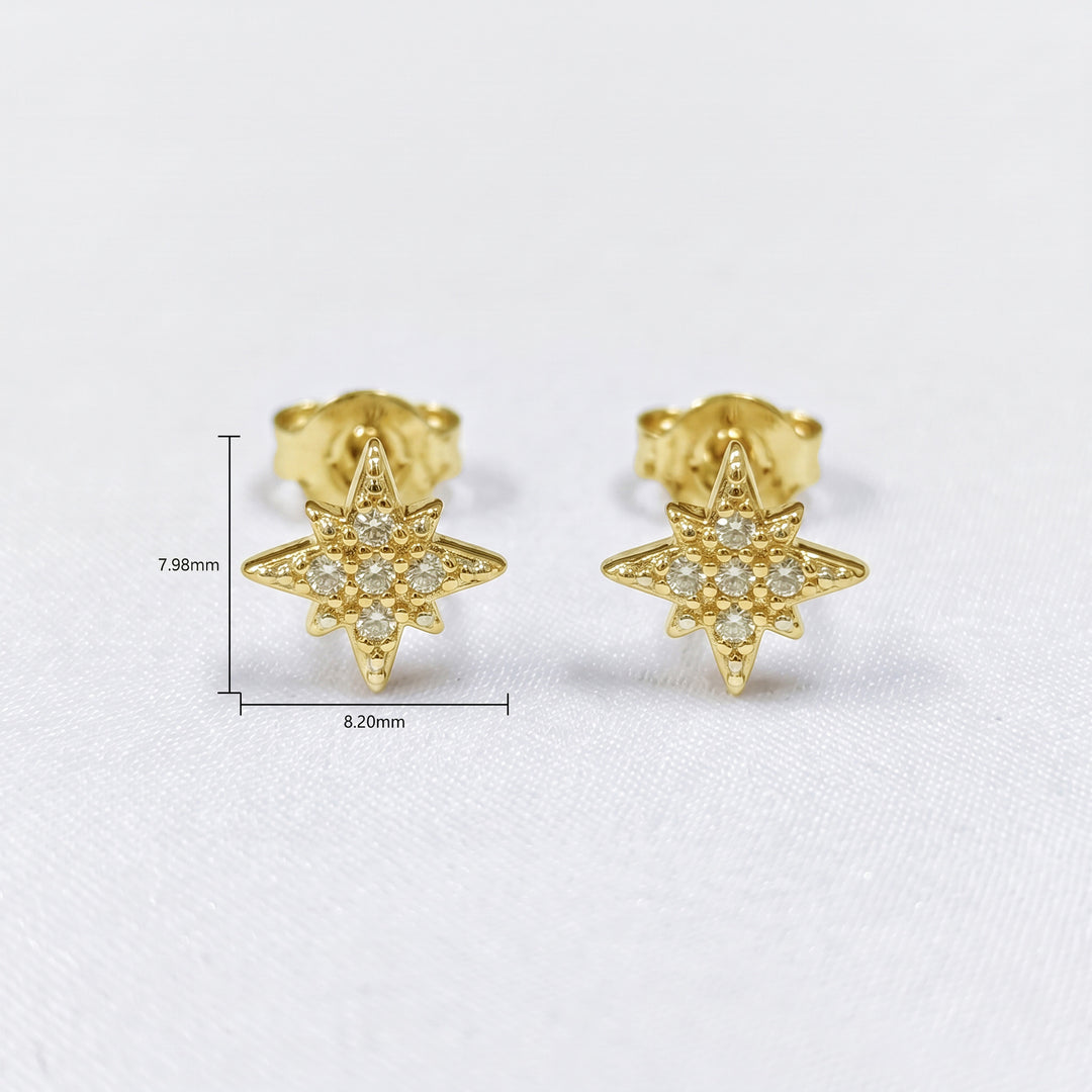 Octagram Zircon Stud Earrings