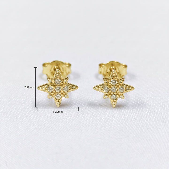 Octagram Zircon Stud Earrings
