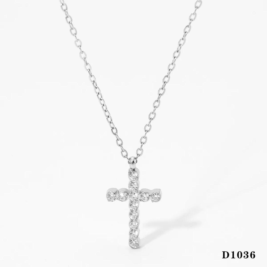 Cubic Zirconia Cross Necklace