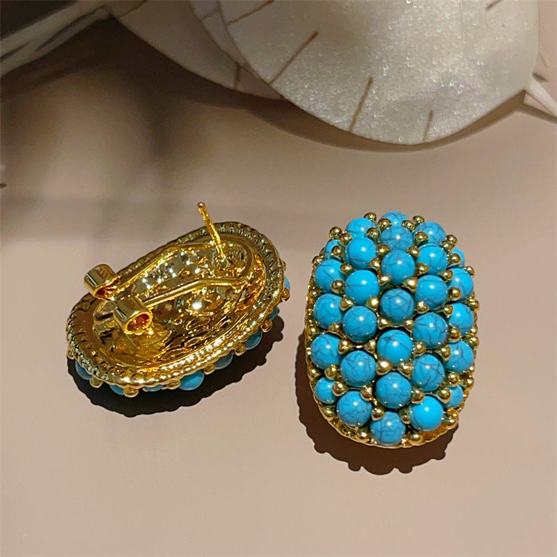 Pearl Crescent Hoop Earrings