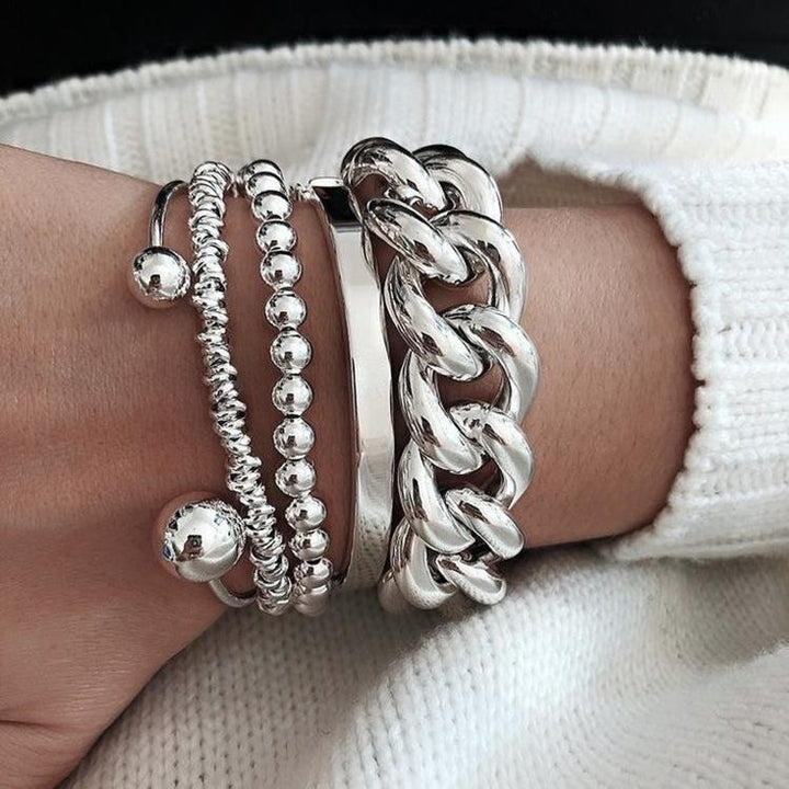 Irregular Layered Bracelet Set