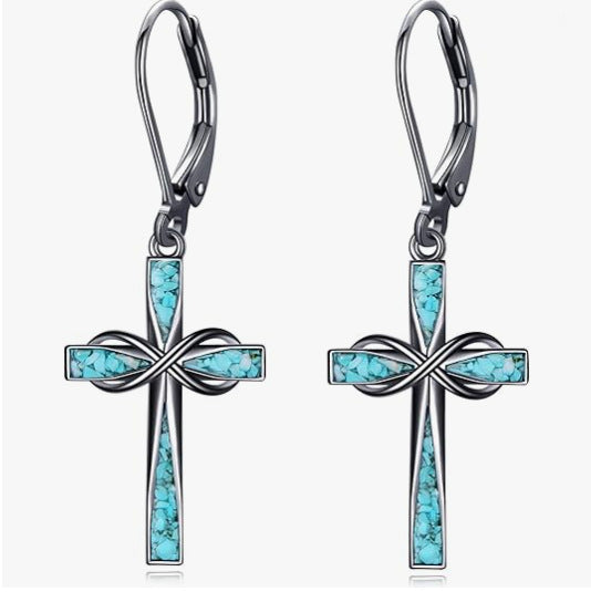 Turquoise Infinity Cross Jewelry Set