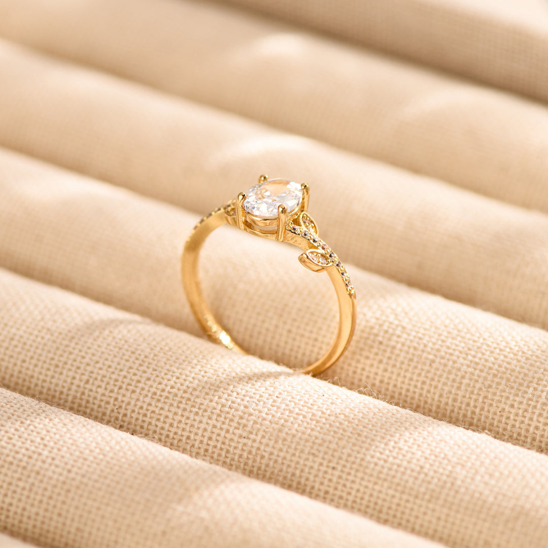 Leaf Halo Ring