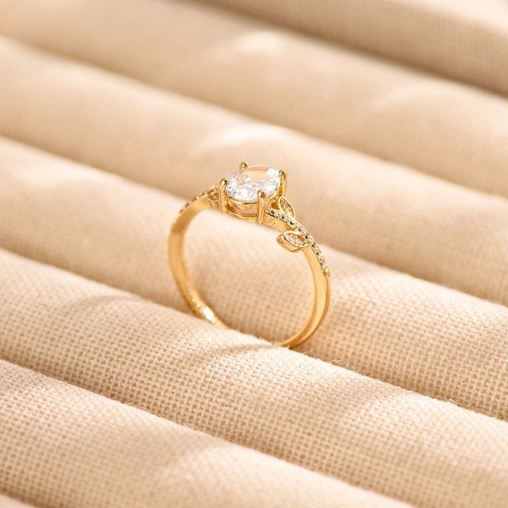 Leaf Halo Ring