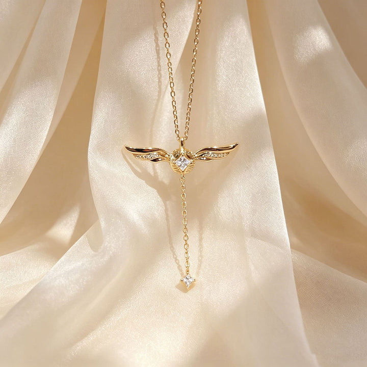 Aurelia Wing Motion Crystal Drop Necklace