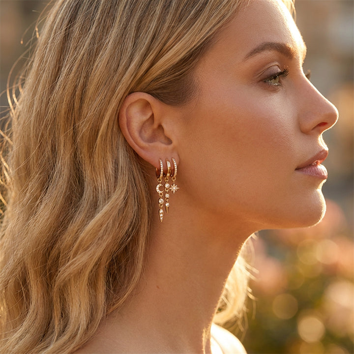 Celestial Zircon Drop Earrings