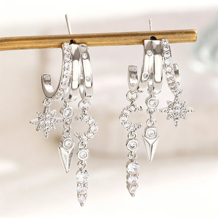 Celestial Zircon Drop Earrings