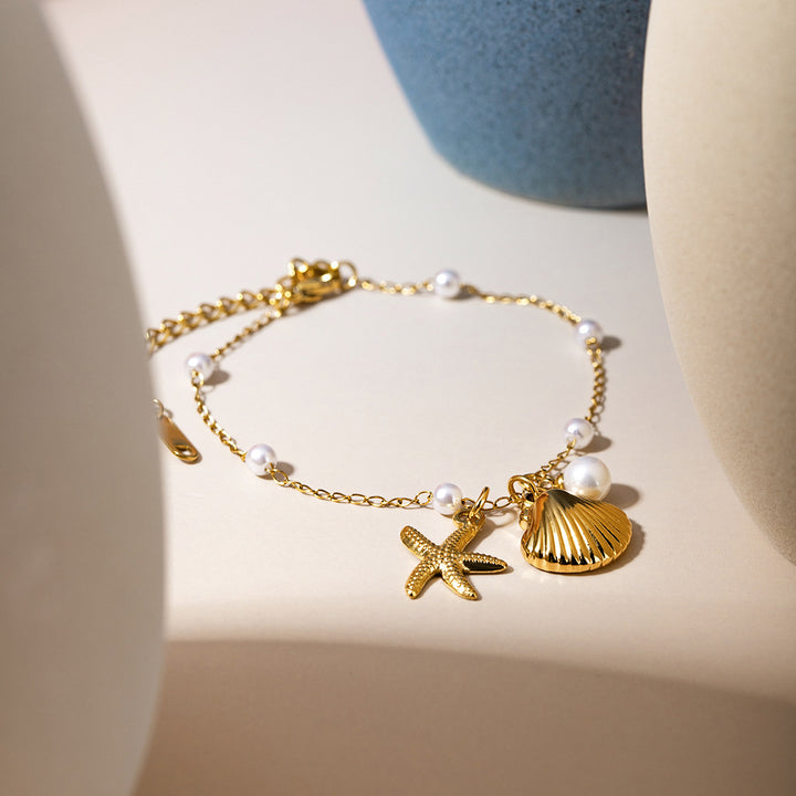 Ocean Charm Pearl Bracelet