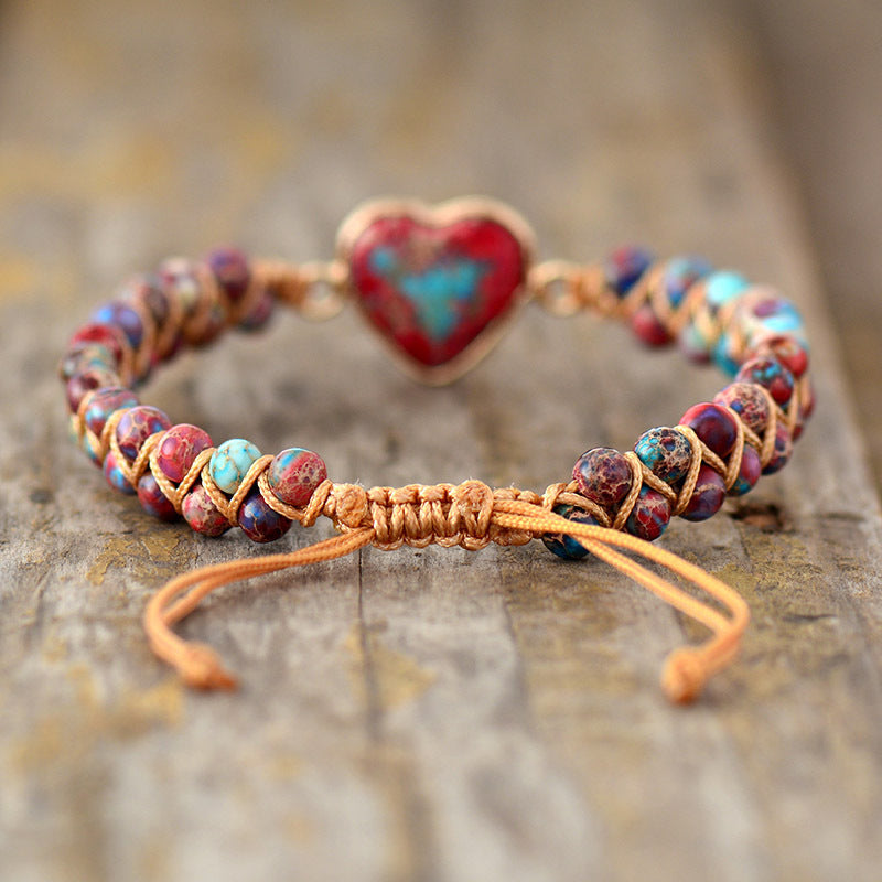 Heart Imperial Stone Woven Bracelet