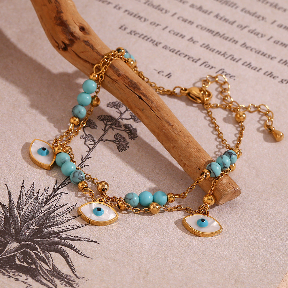 Evil Eye Beaded Anklet