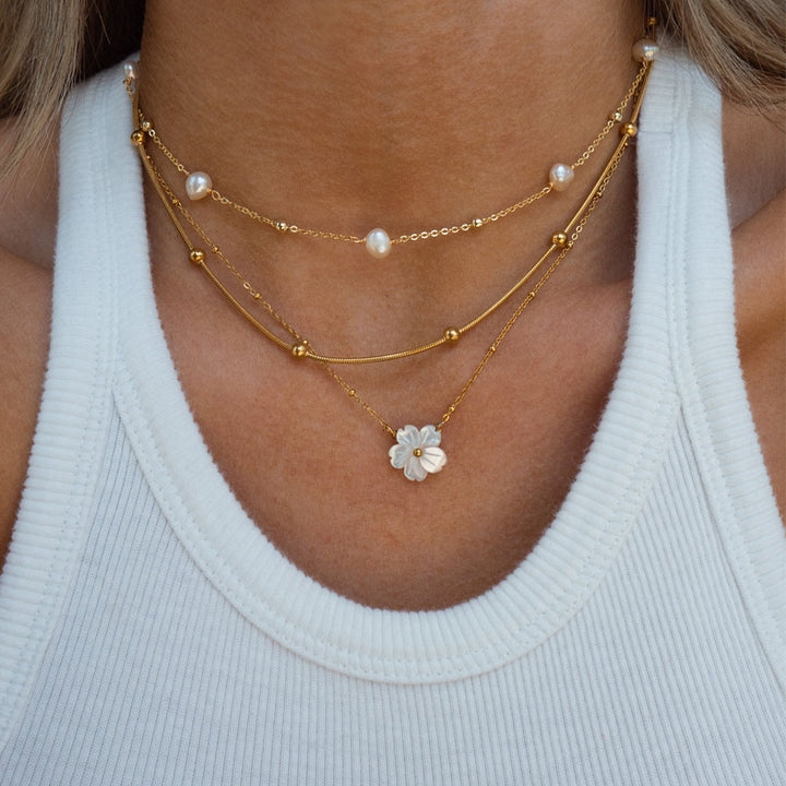 Vintage Pearl Heart Layered Necklace