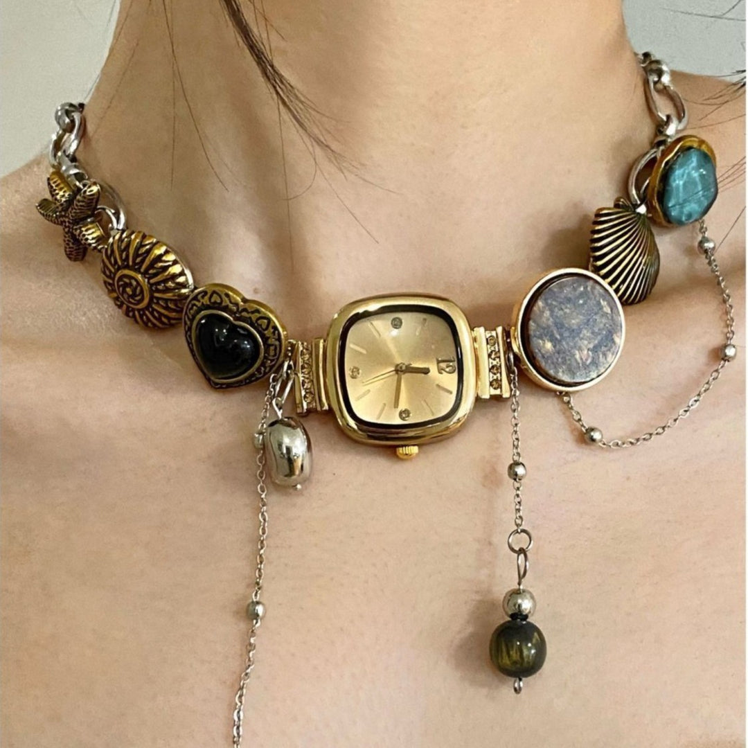 Vintage Charm Watch Necklace