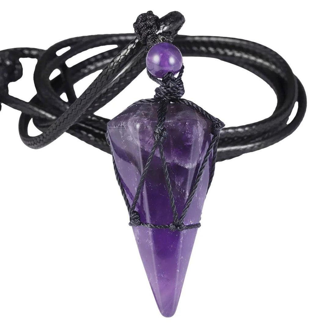 Pointed Cone Braided Pendant Necklace