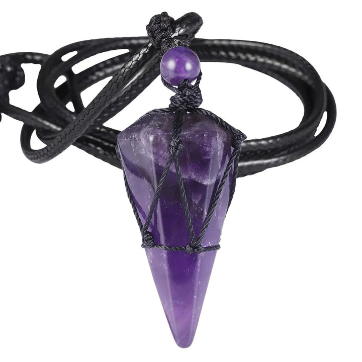 Pointed Cone Braided Pendant Necklace