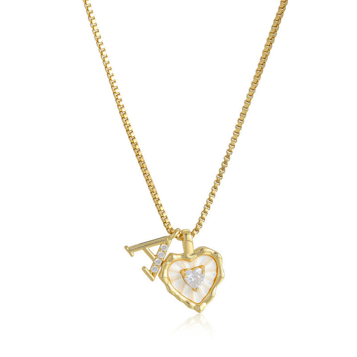 Initial Heart Pendant Necklace