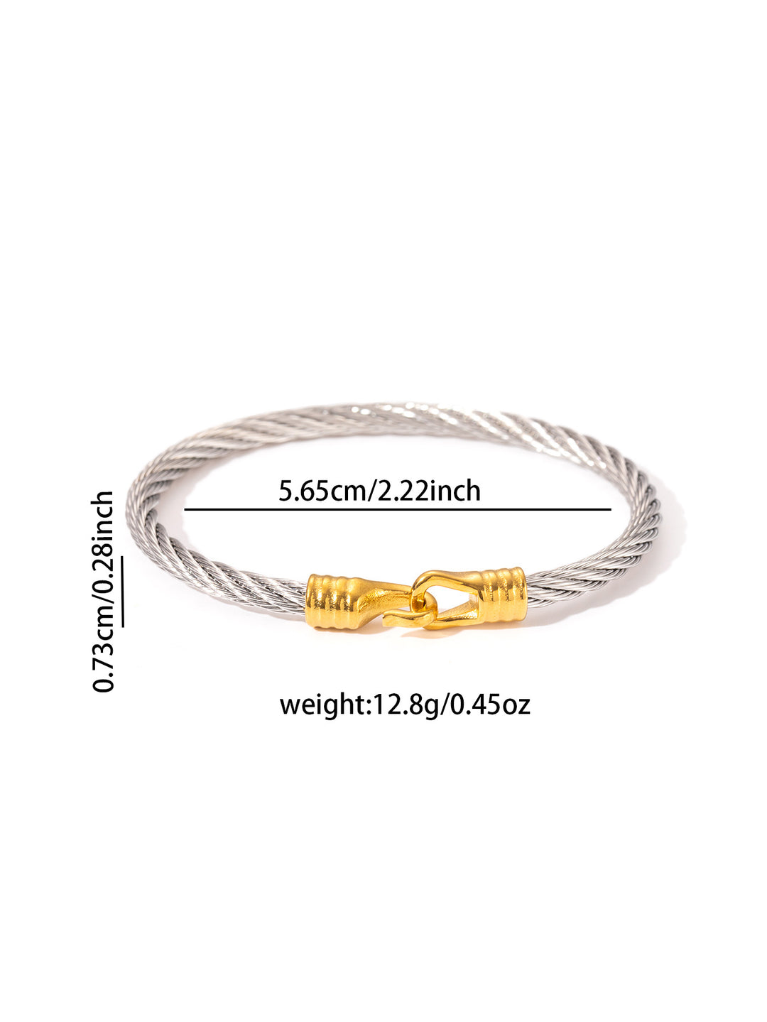 Stainless Steel Cable Cuff Bracelet