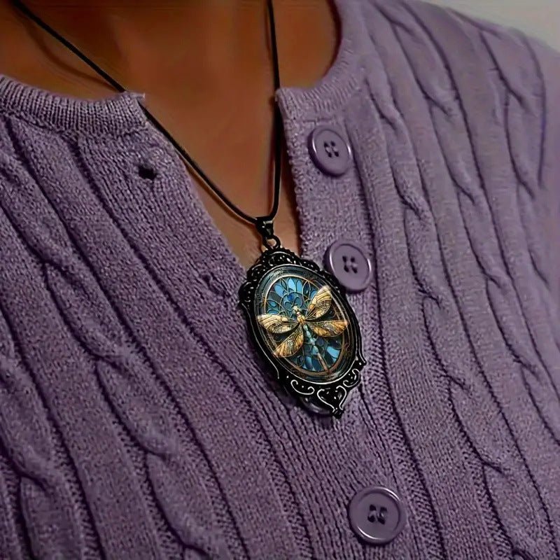 Dragonfly Vintage Pendant Necklace