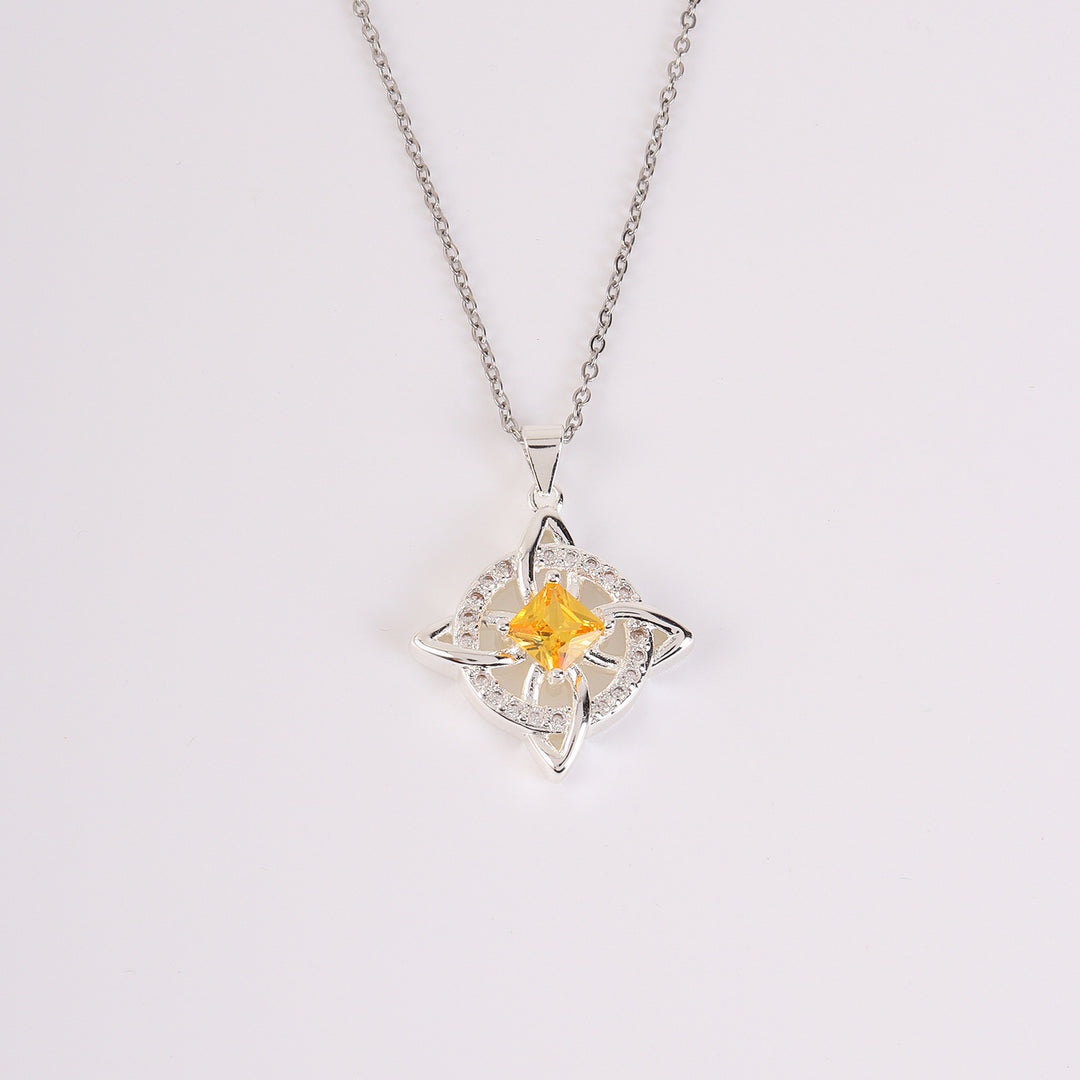 Birthstone Zircon Pendant Necklace