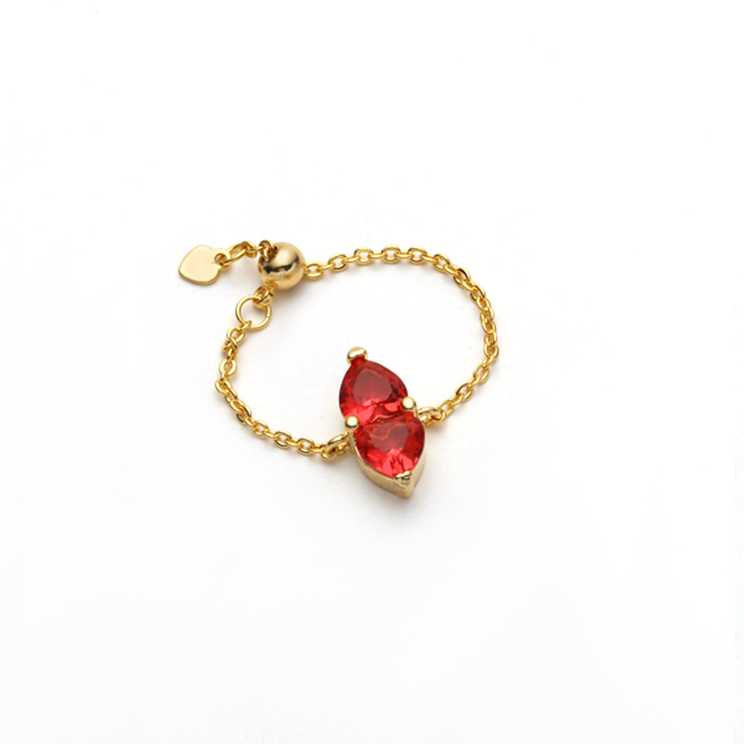 Adjustable Crystal Pull-Chain Ring