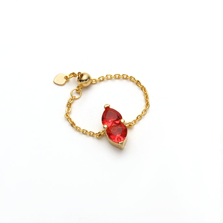 Adjustable Crystal Pull-Chain Ring