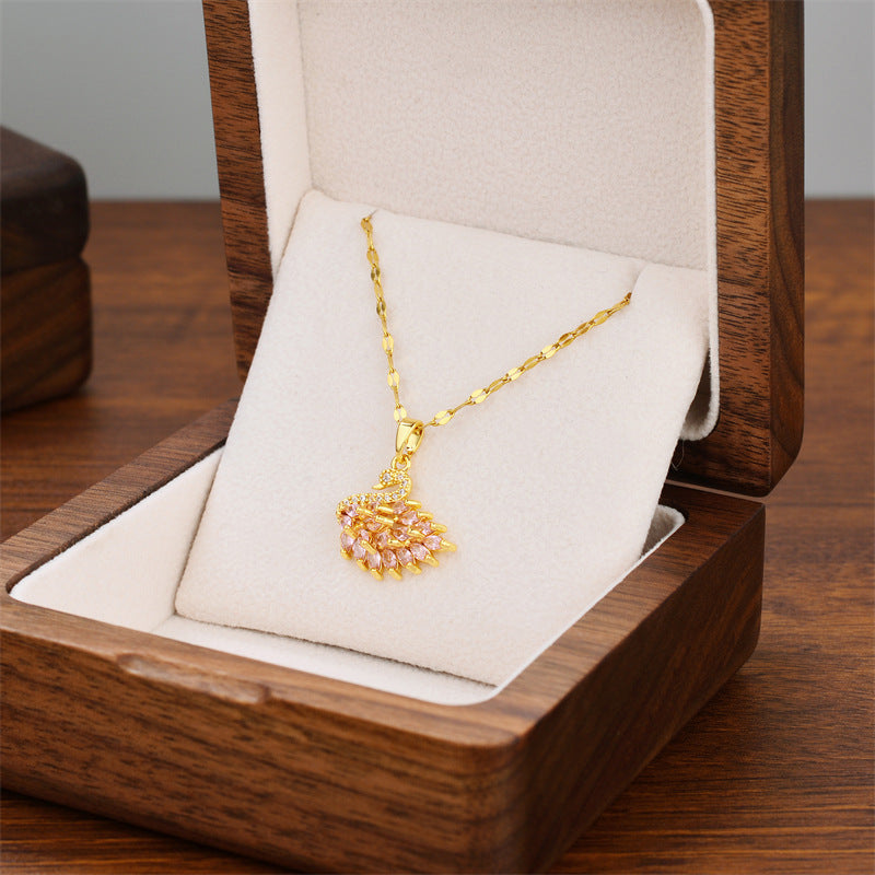 Swan Crystal Pendant Necklace